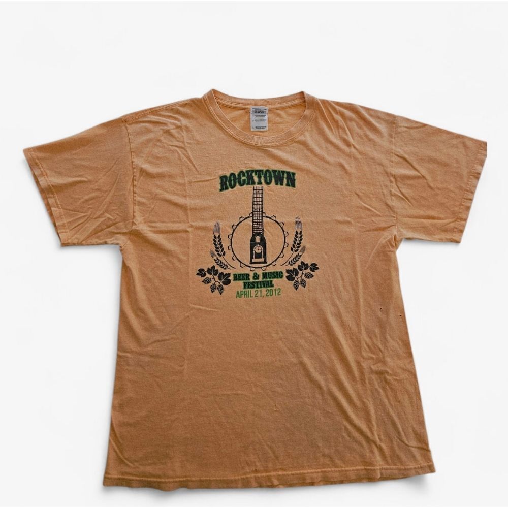 Rocktown Beer & Music Festival 2012 Volunteer Trashed Guitar Graphic T-Shirt L